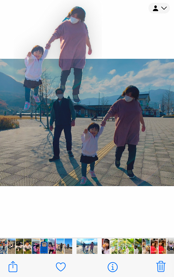 iOS17のiPhoneで写真の被写体抜き出し