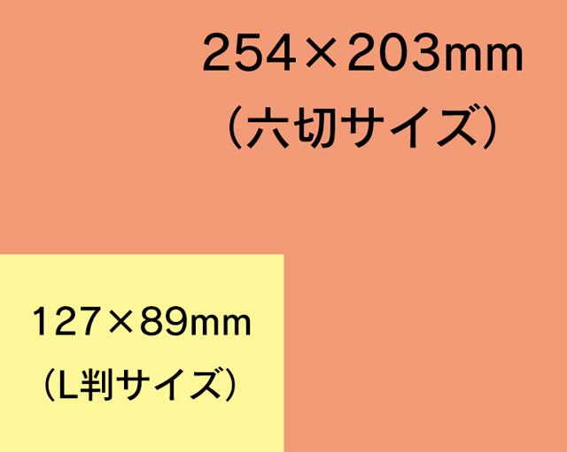 六切サイズとL判サイズを比較